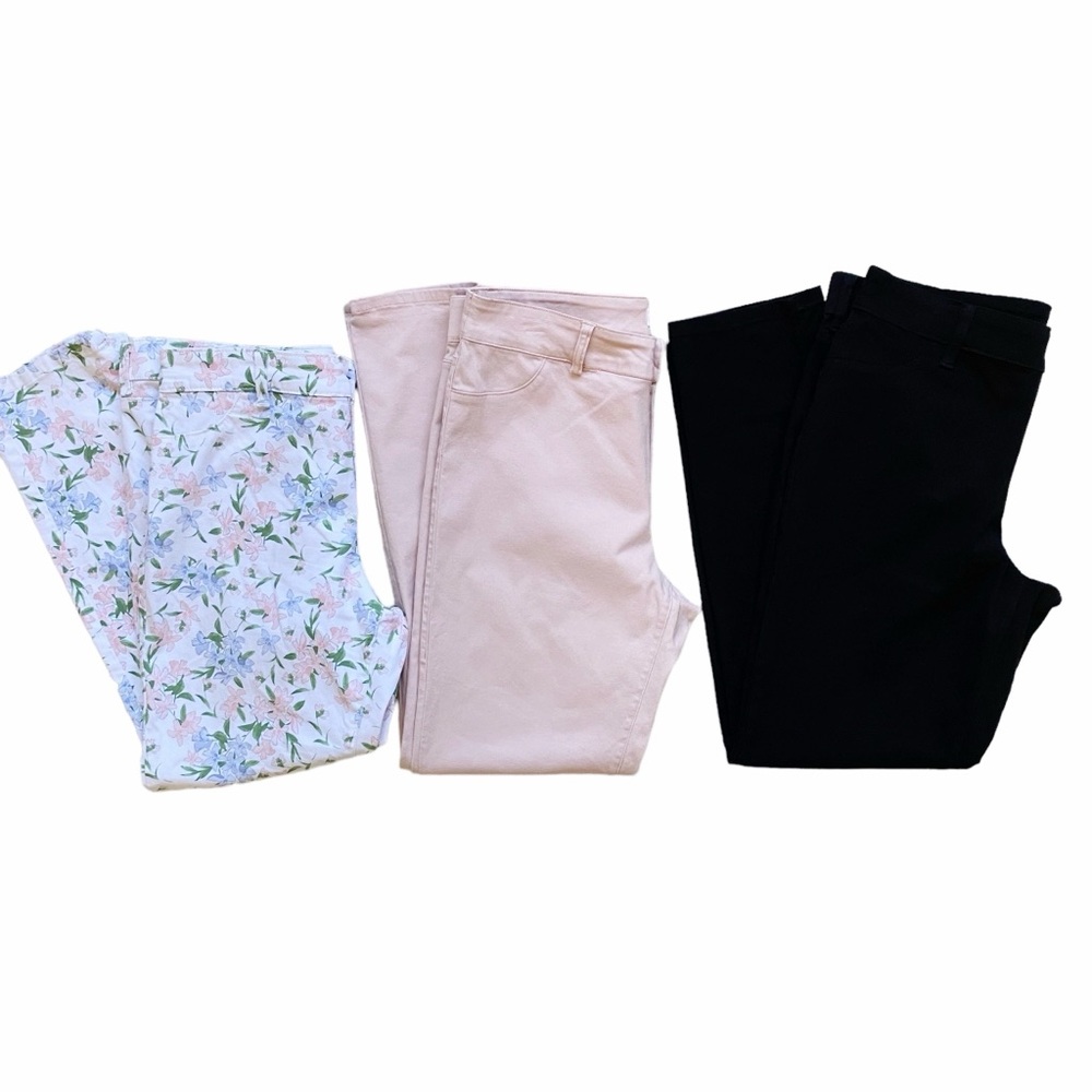 Calvin Klein Pants Bundle 3 Pairs Size 10 White Floral Pink Black